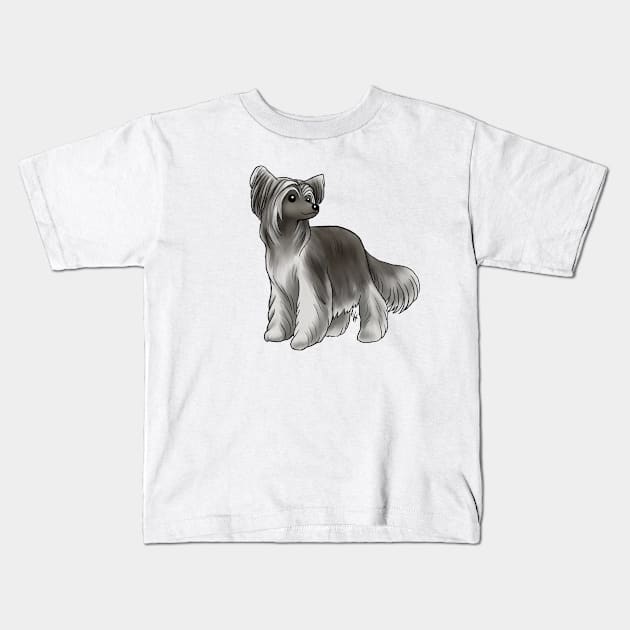 Dog - Chinese Crested - Powderpuff - White and Tan Kids T-Shirt by Jen's Dogs Custom Gifts and Designs